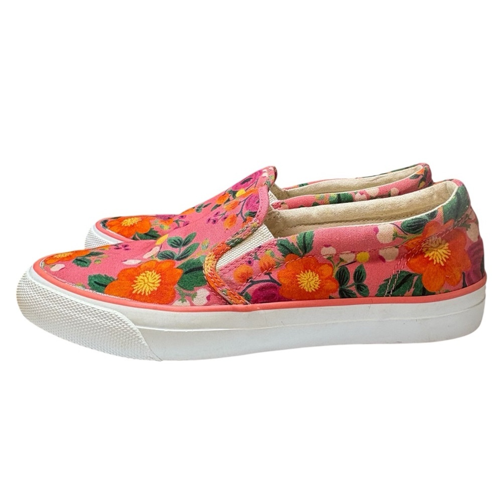 Keds X Rifle Paper Co. Anchor Slip On Vintage Blossom Pink Sneaker Women Size 9 - Picture 2 of 11
